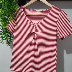 Red and white striped shirt